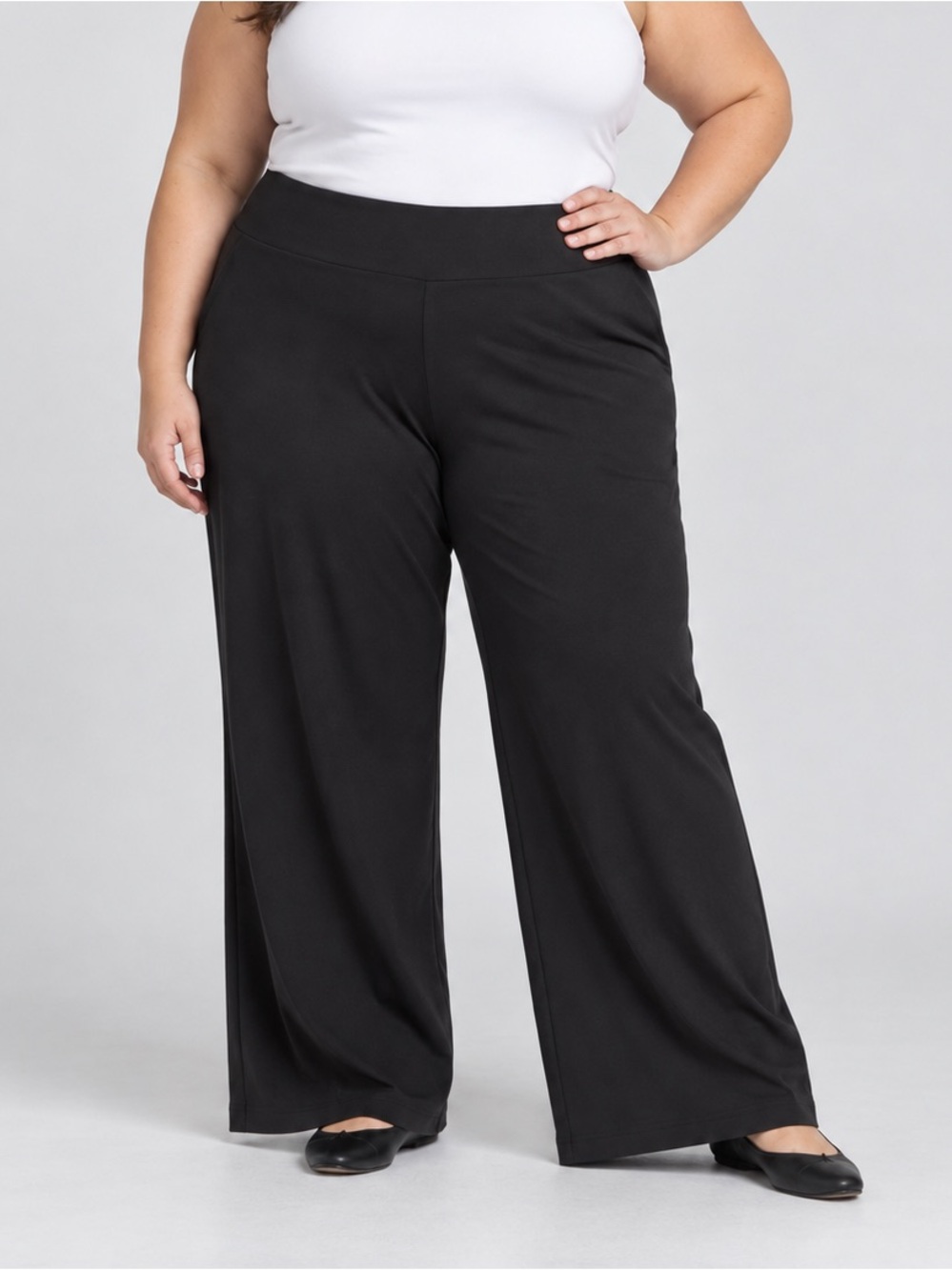 LOGO by Lori Goldstein Petite Knit Traveler Pants Black Size 5XP A523672